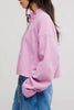 free people soft cotton pullover in pretty purple-hued light pink. 