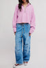free people soft cotton pullover in pretty purple-hued light pink. 