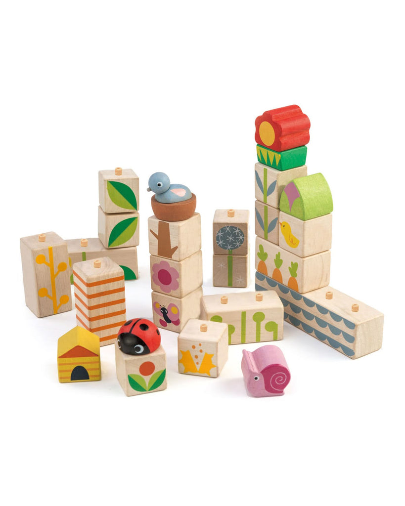 garden blocks wooden play set 