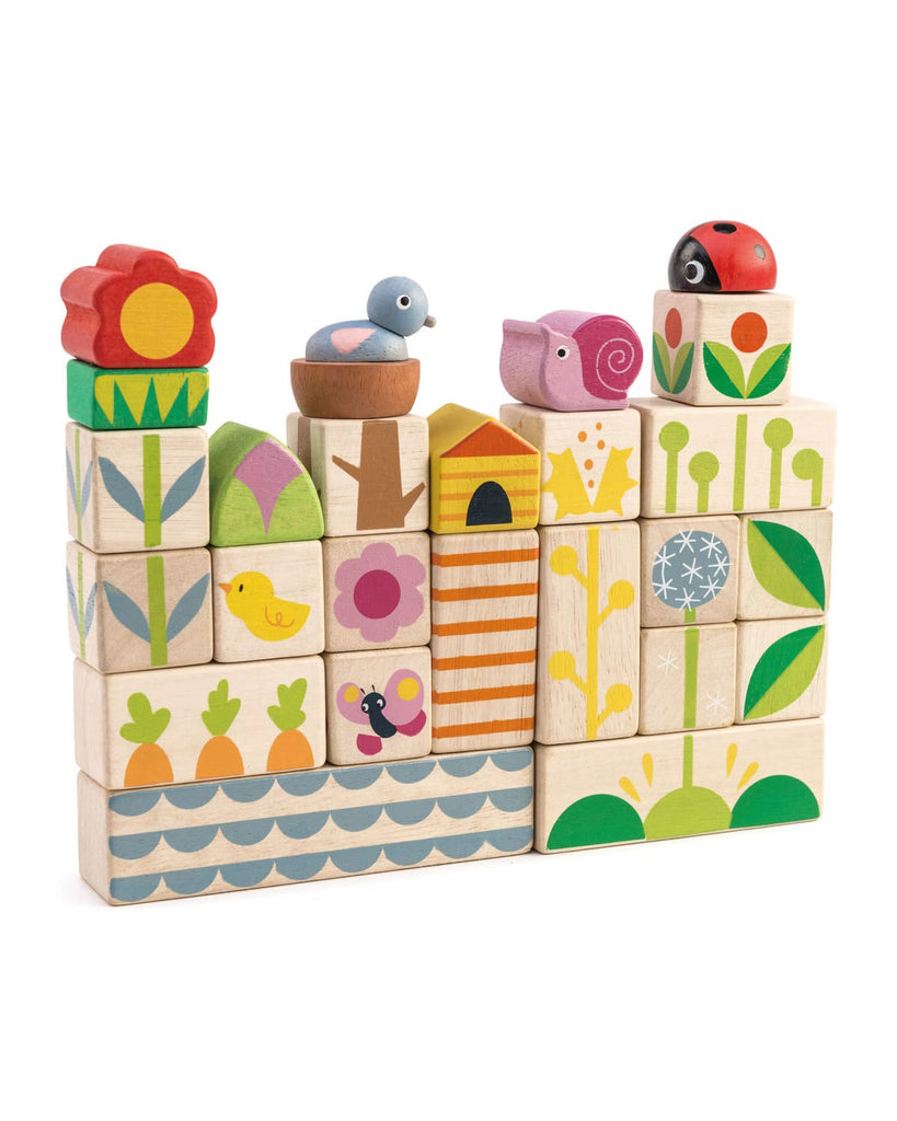 garden blocks wooden play set 