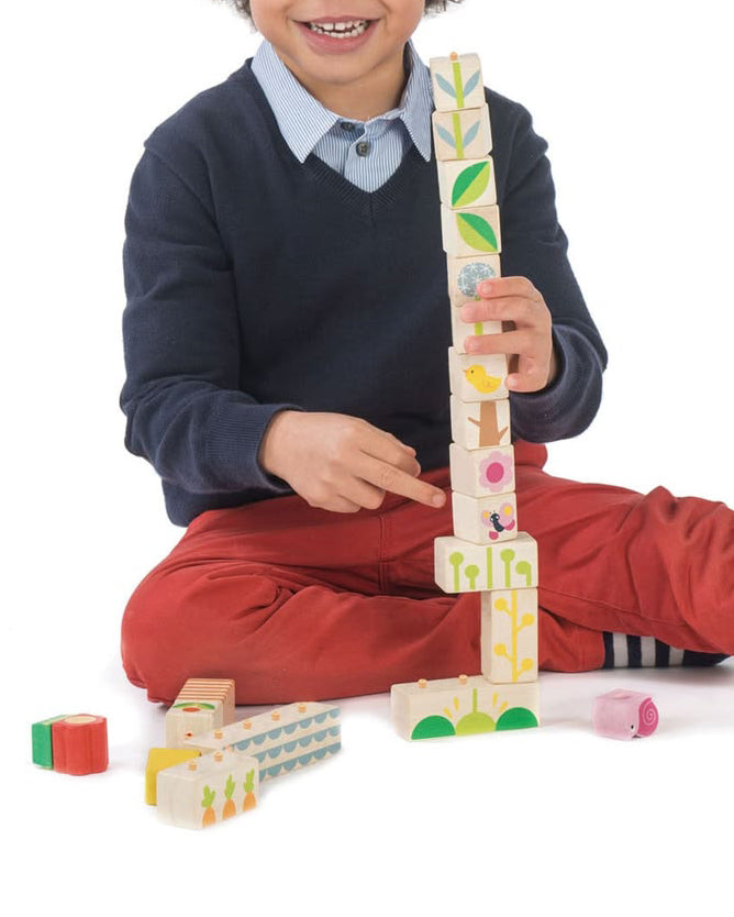 garden blocks wooden play set 