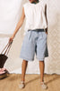 baggy bermuda shorts in a light blue denim wash. frnch