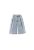 baggy bermuda shorts in a light blue denim wash. frnch