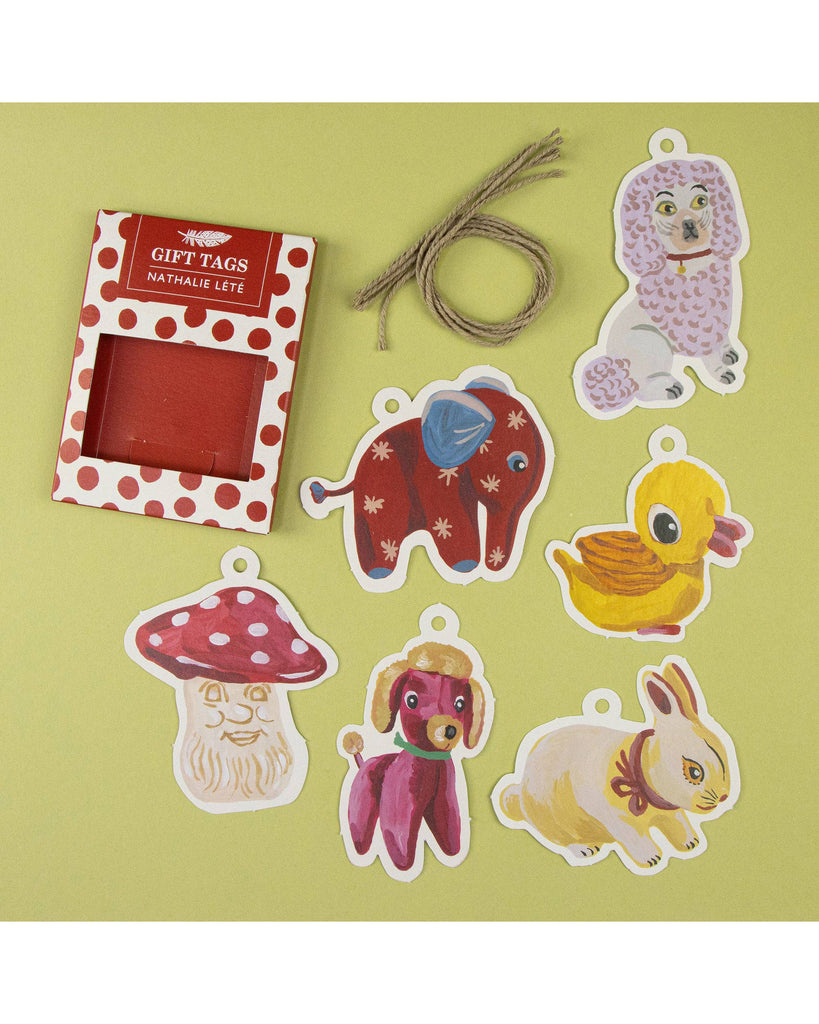 printed gift tag set, plushies by nathalie lete