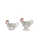 glass votive holder in the shape of a chicken