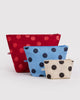 go pouch set from baggu in 3 colorful polka dot patterns