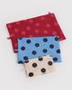 go pouch set from baggu in 3 colorful polka dot patterns