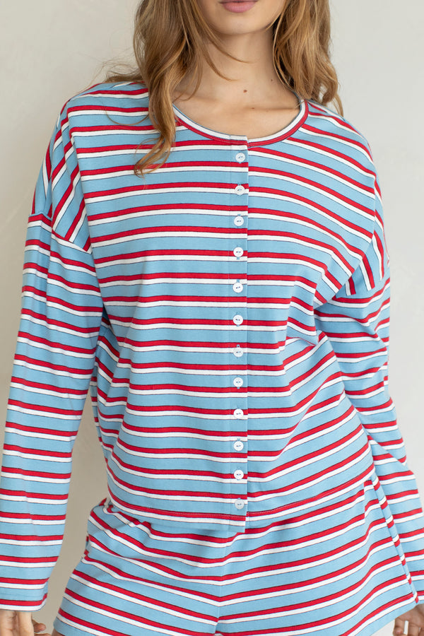 Grand Ole Stripe Button Down Tee *S-L*