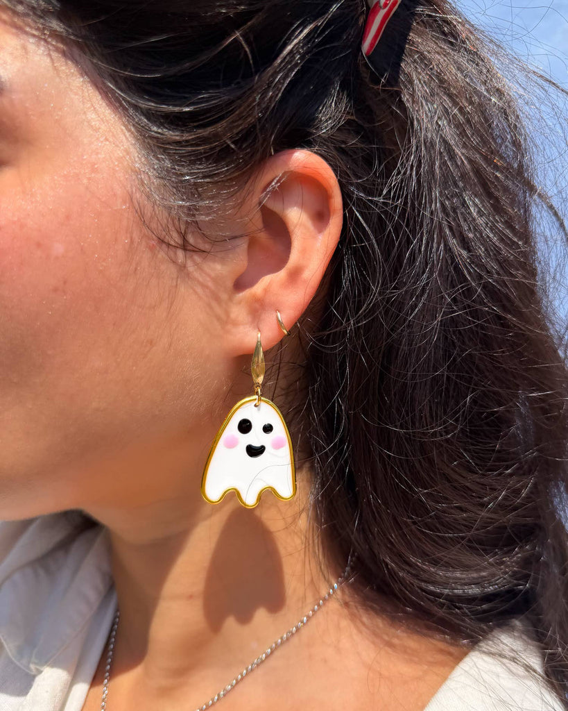 resin ghost earrings