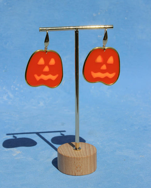 resin jack-o-lantern earrings