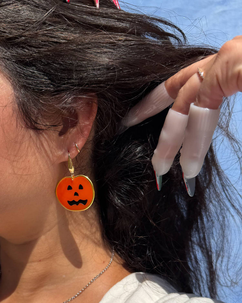 resin jack-o-lantern earrings