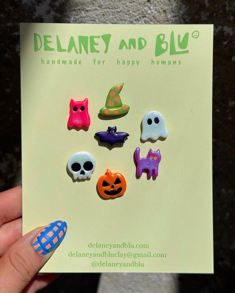 halloween stud pack made from polymer clay