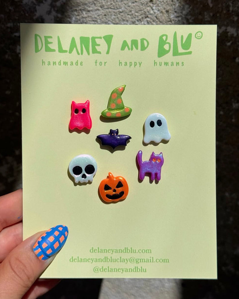 halloween stud pack made from polymer clay
