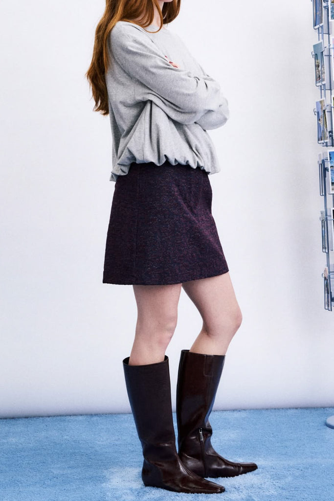 elevated long sleeve top in classic heather grey