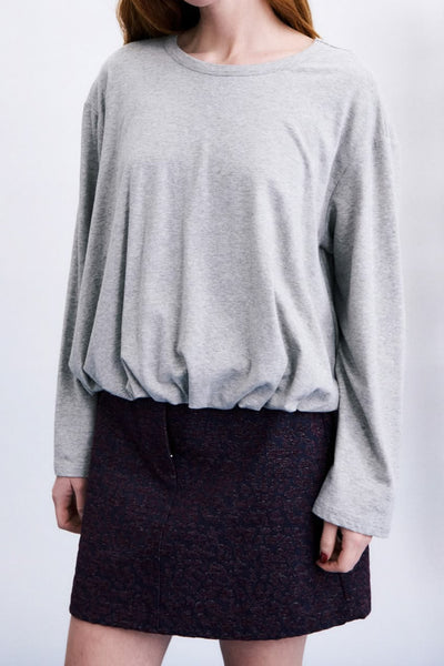 elevated long sleeve top in classic heather grey
