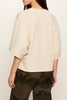 bone white tee with elevated cape sleeves