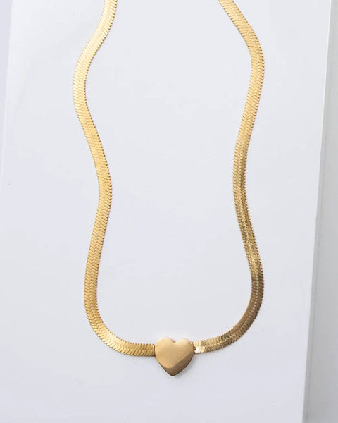 herringbone heart necklace 
