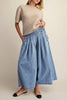 flowy culottes in a lightweight medium wash denim