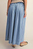 flowy culottes in a lightweight medium wash denim