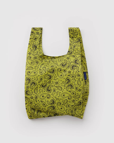 holiday baby baggu in chartreuse paisley