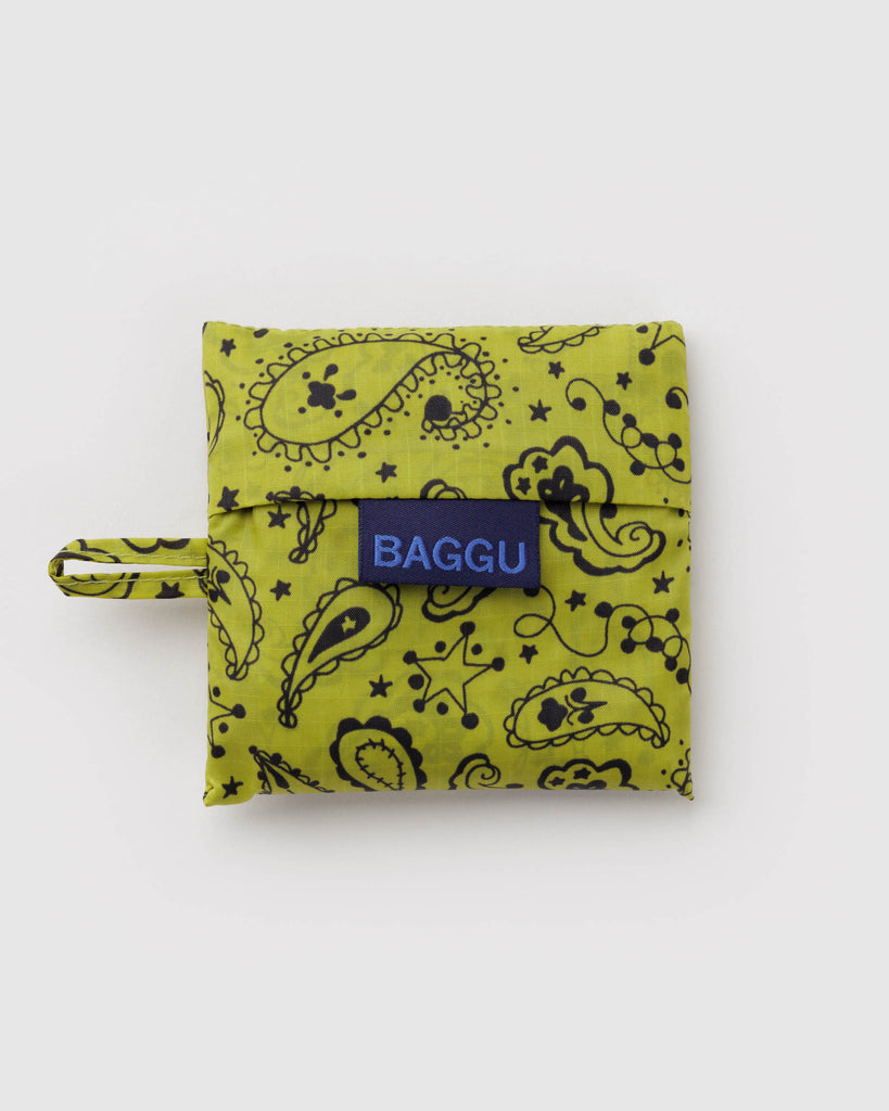 holiday baby baggu in chartreuse paisley