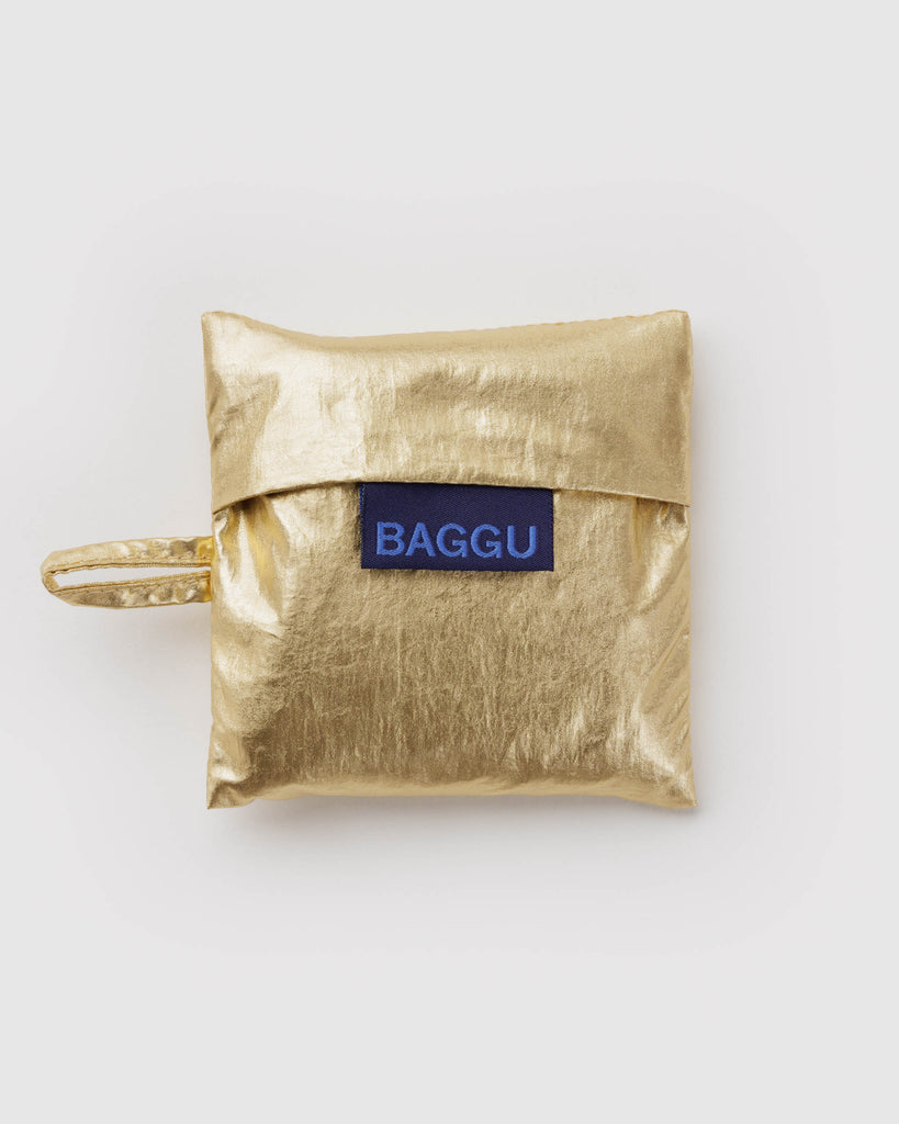 metallic baby baggu in gold