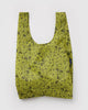 holiday standard baggu reusable bag in chartreuse paisley