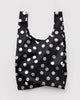 metallic standard baggu in silver polka dot