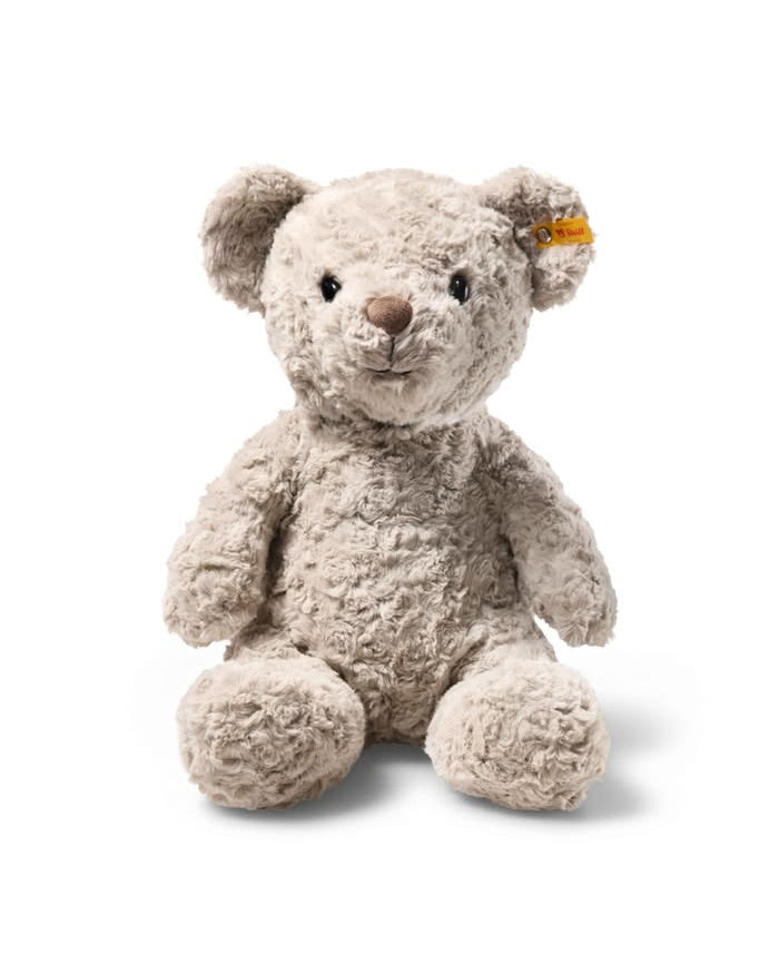 honey grey teddy bear in size large (15")