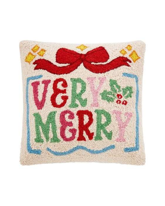 Very Merry Hooked Pillow