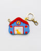House Bag Charm with zipper and keyring 