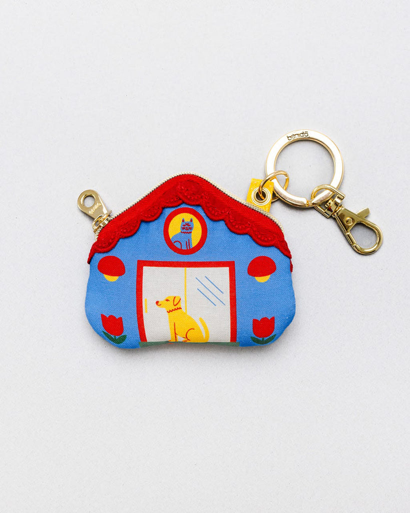 House Bag Charm with zipper and keyring 