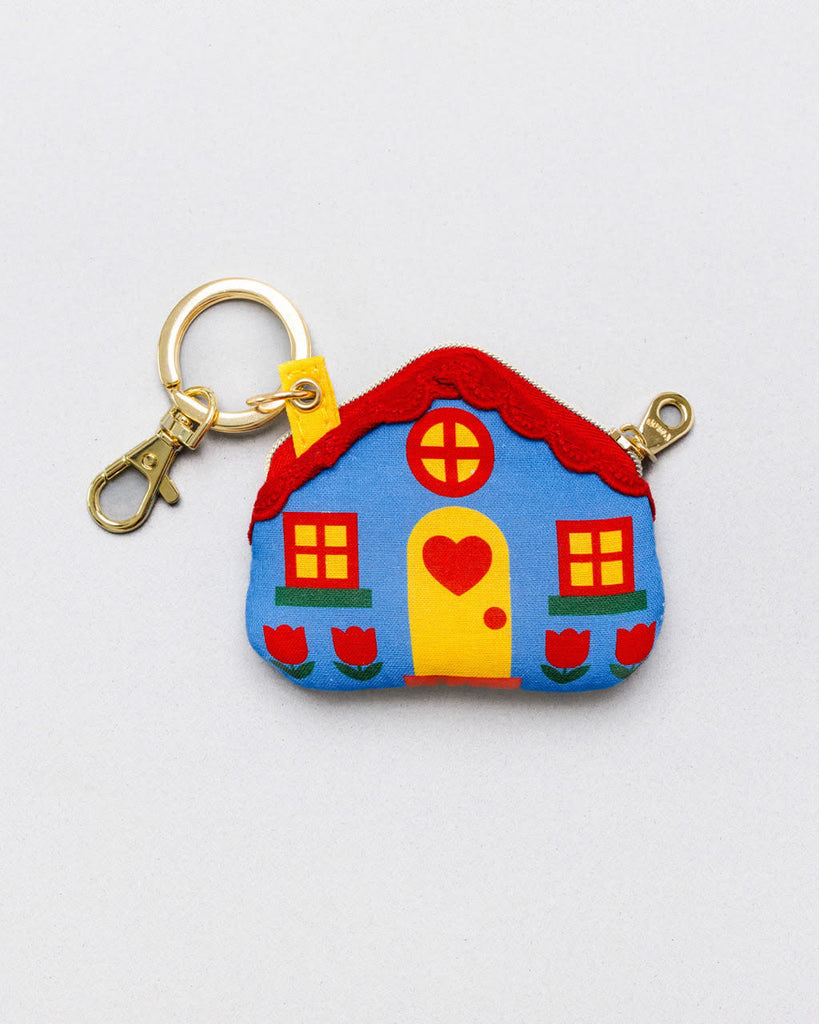 House Bag Charm with zipper and keyring 