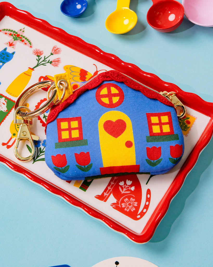 House Bag Charm with zipper and keyring 