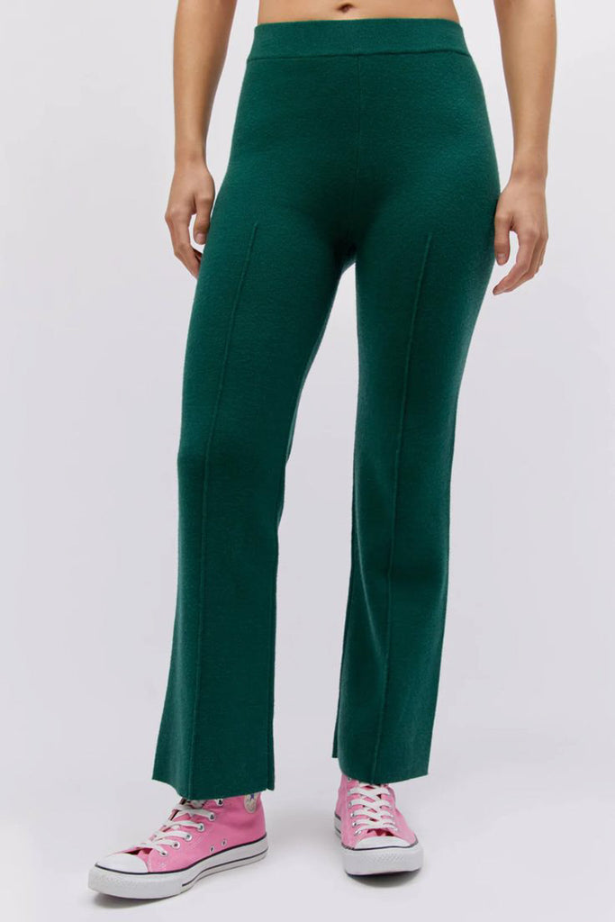 Hunter Green Knit Pintuck Pant *S-L*, Women's Clothing