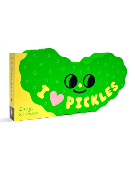 I Heart Pickles Board Book in the shape of a dill pickle 