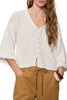 roomy button front sweater in chalk white