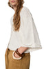 roomy button front sweater in chalk white