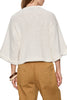 roomy button front sweater in chalk white