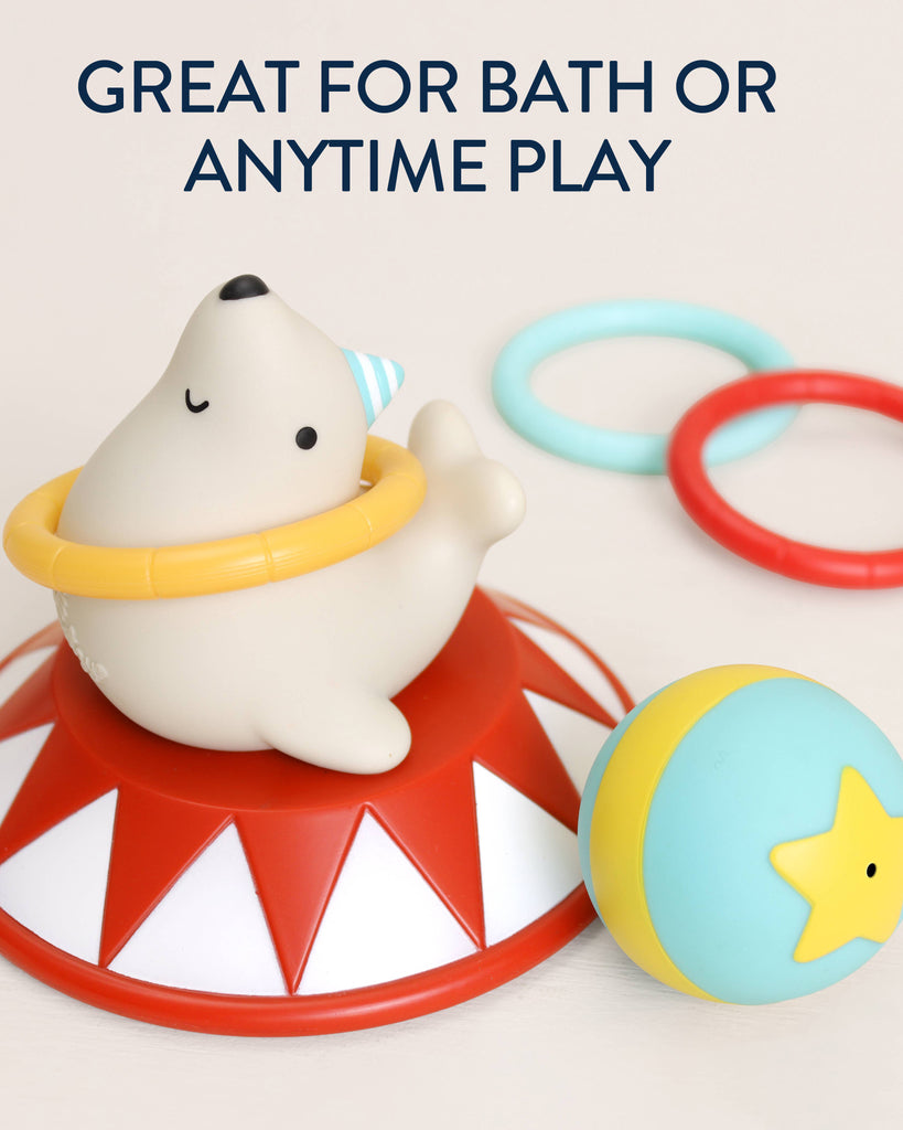 sensory bath toy set with a circus theme