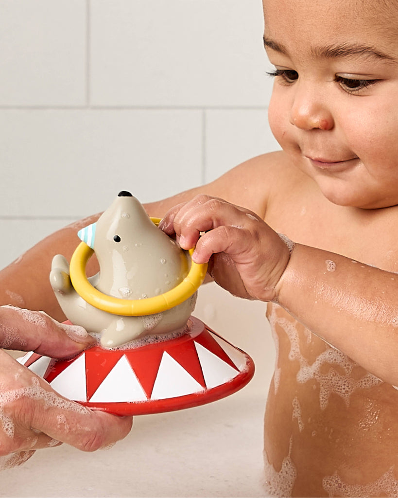 sensory bath toy set with a circus theme