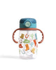 straw cup with snap close lid and a western design