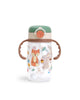 straw cup with snap close lid and a western design
