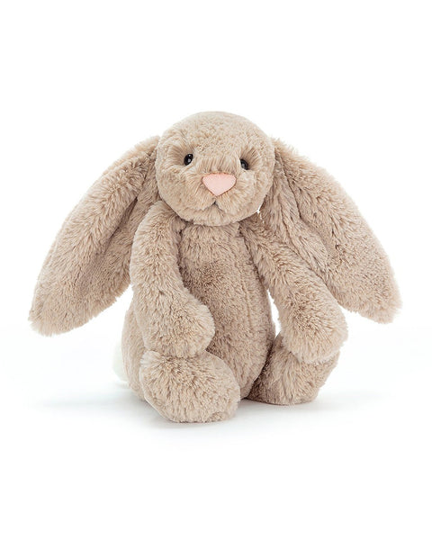 bashful beige bunny, plush bunny in beige-colored fur