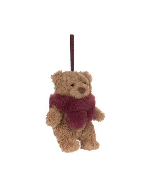 Bartholomew Bear Winter Warmer Decoration, plush ornament from jellycat