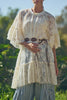 flowy lace overlay mini dress in cream