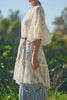 flowy lace overlay mini dress in cream