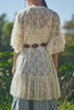 flowy lace overlay mini dress in cream