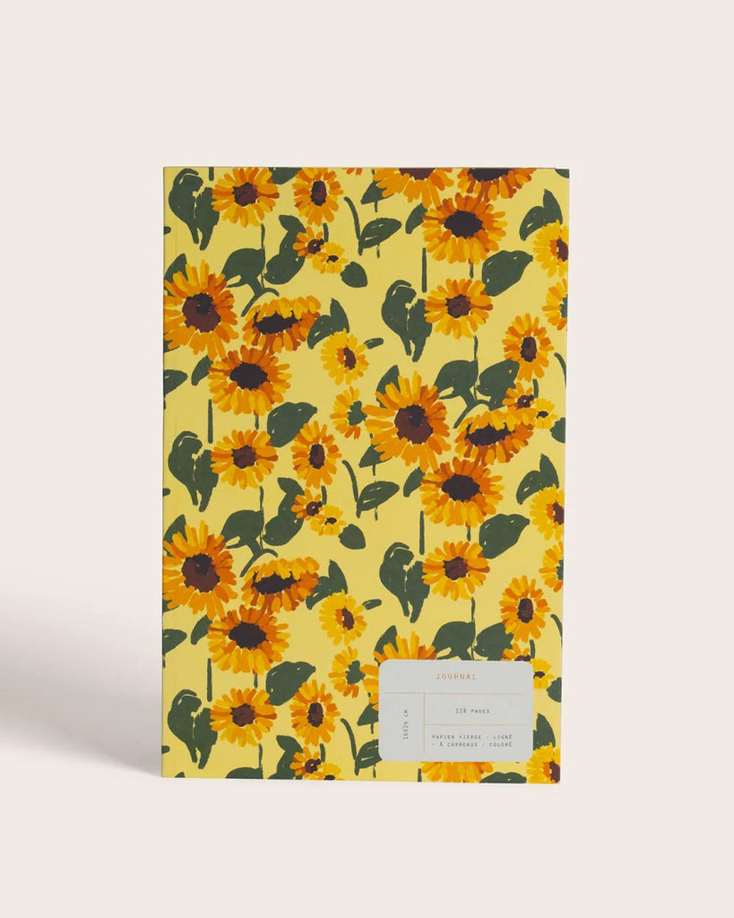 softcover journal, sunflowers