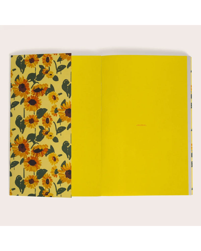 softcover journal, sunflowers